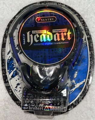 Vintage Sentry H0417 Lightweight Digital Stereo Headphones Heavy Bass Sound NOS