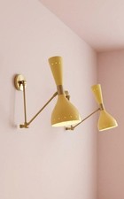 Mid Century Modern Brass Diabolo Wall Sconce Pair : Italian Stilnovo Style Gift