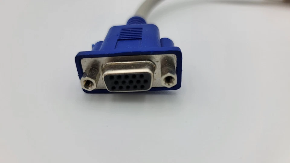 9 inch Dual Link DVI-I (24+5 pin) Male to VGA Female Cable Adapter White/Blue - Image 3 of 4