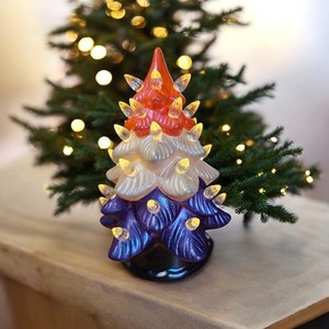 Buffalo Bandits Themed Ceramic Christmas Tree~Lights Up~FREE SHIPPING