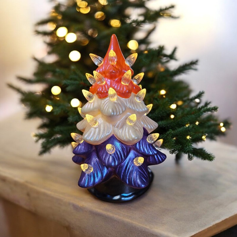Buffalo Bandits Themed Ceramic Christmas Tree~Lights Up~FREE SHIPPING