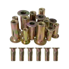 30 Pcs Multi Grip Rivet Nut Kit, M5 M6 M8 Rivet Nuts Pre Bulbed Shank Zinc-Pl...