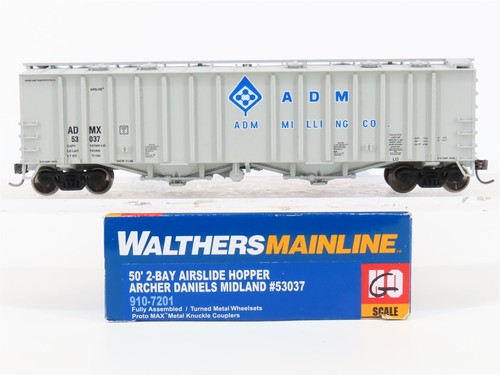 Tolva deslizante aérea de 2 bahías HO Walthers Mainline 910-7201 ADM Archer Daniels Midland  | Zustand: Used