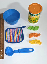 HTF  VTG 1987 Fisher Price Fun Food Mixed Vegetables Beans Soup Bowl Ladde Lot