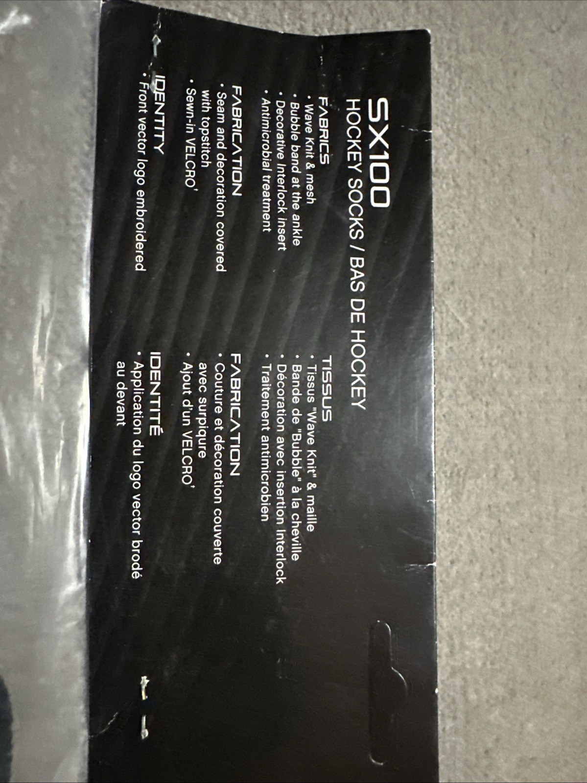 Vintage Reebok Hockey Socks Gamewear Black SX100 Adult 26 7/8” NEW NIP thumbnail 7