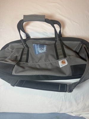 Carhartt Stone Ridge Medium 10L Gray/Black Polyester Zip Duffel, Strap, Logo