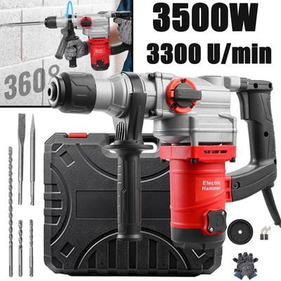 Abbruchhammer 3500W Stemmhammer SDS Plus Meißelhammer Schlaghammer Mit Koffer