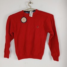 VTG 90s Tommy Hilfiger Womens Heavy Red Sweater Embroidered Crest Sz Large New