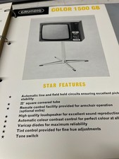 GRUNDIG COLOR 1500 GB TELEVISION SPEC SHEET RARE SHACK WALL ART