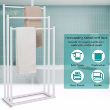Bathroom Freestanding Metal Towel Rack Stand Towel Drying Holder Storage Shelf
