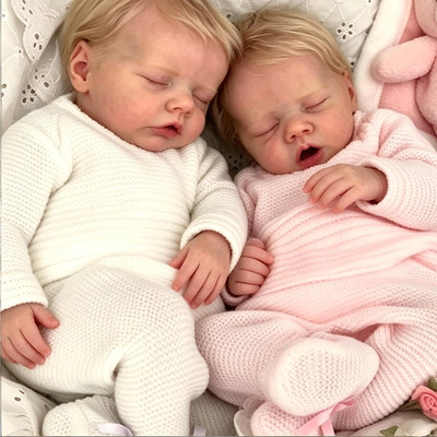 Anano Reborn Baby Dolls Twins Boy And Girl 18Inch Realistic Baby Dolls Silicone
