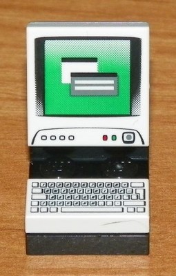 LEGO - Minifig Utensil - Desk Top Computer with Keyboard 