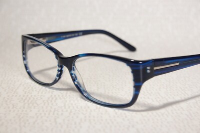New THEMA Clear Dark Blue Eye Glasses Eyeglass Frames, Also Ok For Vanity Use