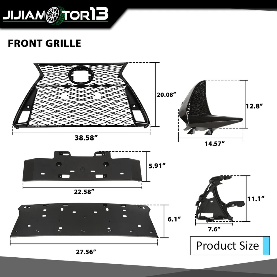 Juego deportivo parrilla delantera negro brillante apto para Lexus IS250 IS350 F 2017-2022 Foto 4 de 4