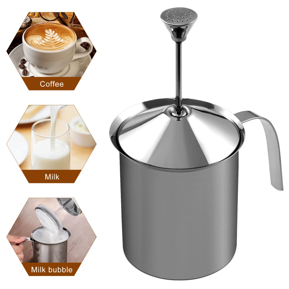 Milk Frother Manual Stainless Coffee Foam Maker Shop for Whole
