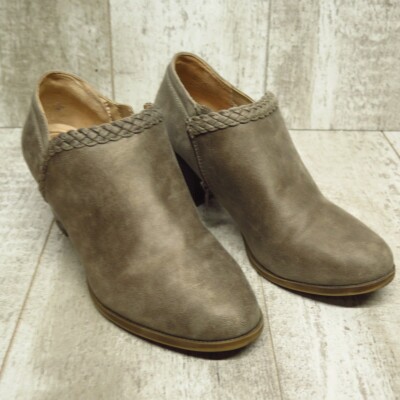 Life Stride Velocity 2.0 Flex Womens Tan Block Heel Slip On Shoes Size 9 M