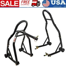 Sport Bike Front & Rear Spool-Style Lift Stand with Triple Tree Attachment