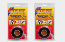 2pk RESCUE TAPE Self-Fusing BLACK Silicone Repair Permanent Waterproof 1" x 12ft