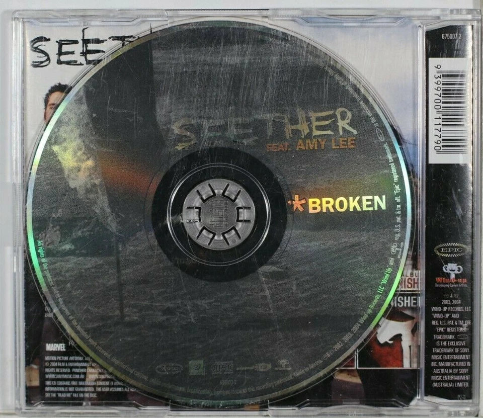 Seether Feat. Amy Lee – Broken - Maxi Single CD Sent Tracked  - Image 2 of 2