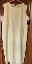 Sherry Taylor Collections, Sleeveless Soft Yellow Long Dress, 1X, NEW, lined