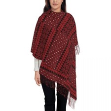 Palestinian Embroidery Tatreez Cross Stitch Art Design Modern Scarf Tassel