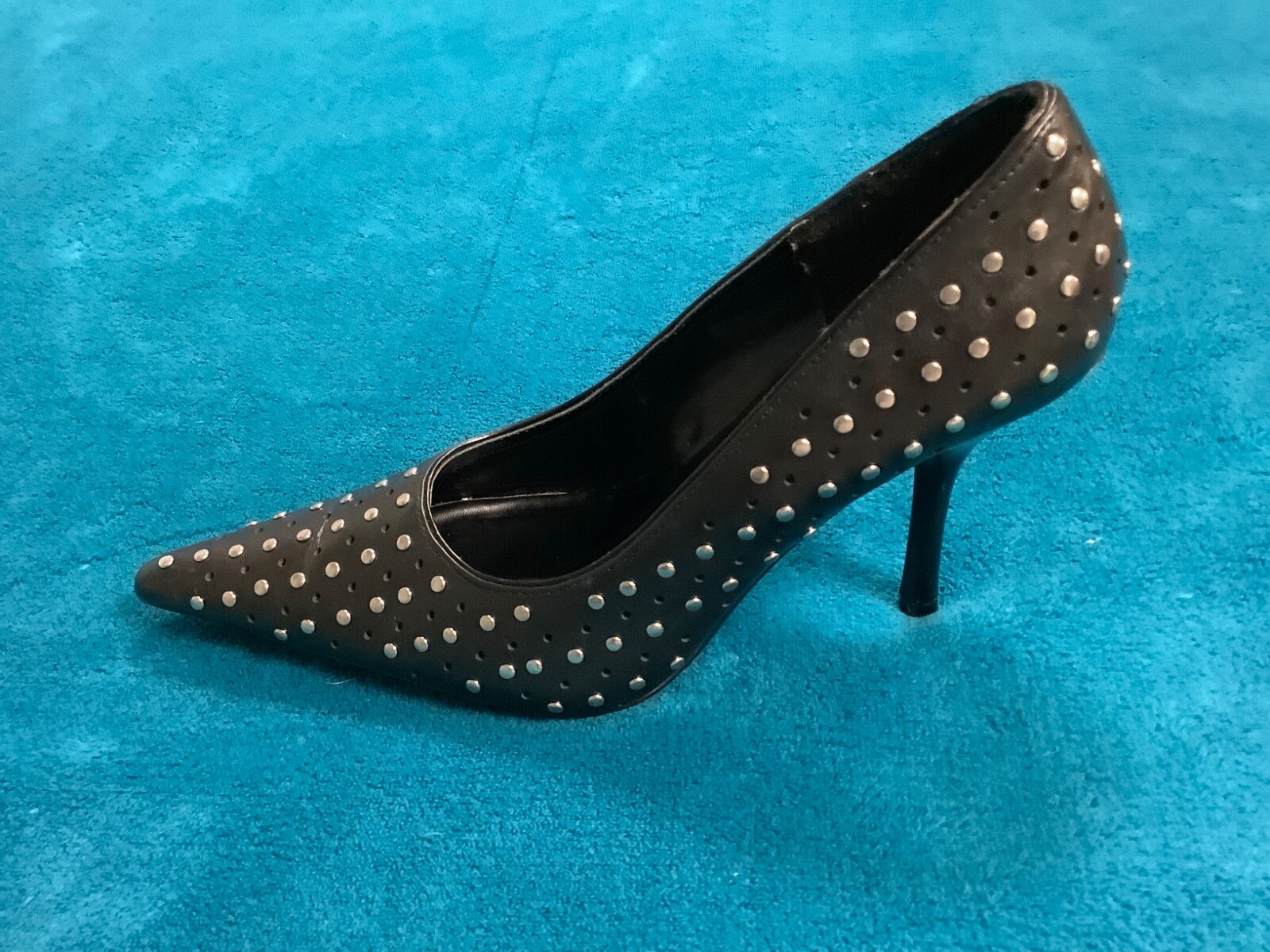 Rebels Leather Upper Pointed Toe Studded Stiletto… - image 1