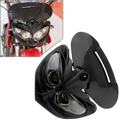 Street Fighter Headlight Lamp Fairing Indicators Black For Universal