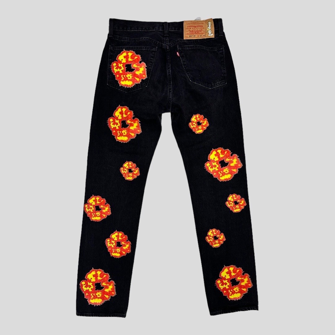 Denim Tears X Offset Denim Jeans Pants Size 32 Black Levi's