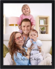 8X10 Picture Frame Black, 8 by 10 Thin Photo Frame for Wall Tabletop Display, Si