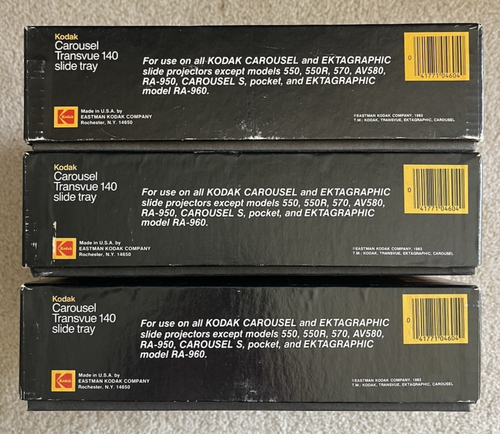 Lot of 3 Kodak Carousel Transvue 140 Slide Trays Holds 140 Slides w/Box - Picture 4 of 4