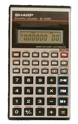SHARP Model EL-509S Scientific Calculator Memory Safe Guard With Case Works EUC