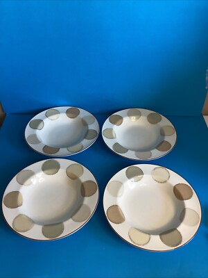 Lot 4 Noritake Ambience Mocha Java 7989 Wide Rim Soup Bowl 9.5''