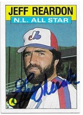 JEFF REARDON Autographed Signed 1986 Topps All-Star card Montreal Expos COA 