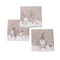 3 X 20 Servietten Weihnachten Weihnachtsservietten 'Wichtel Mikkel' - 33 X 33 Cm