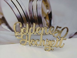 Schriftzug Goldene Hochzeit Aus Spiegelacryl Gold Feier Deko Ebay 