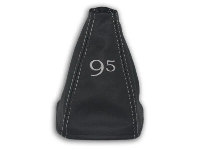 FÜR SAAB 9-5 97-10 SCHALTMANSCHETTE SCHALTSACK LEDER STICKEREI 95 NAHT GRAU - Photo 1/4