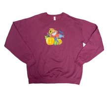 Vintage Autumn Fall Pumpkin Scarecrow Sweatshirt Large