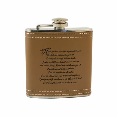 6oz Night Gathers Leather Flask