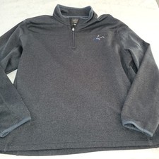 Greg Norman Shark Logo Long Sleeve 1/4 Zip Pullover Men  s Size M Medium Grey