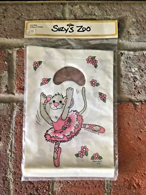 Brand New Vintage Suzy s Zoo 1986  Loot  Bags 10 Plastic Bags  Ballerina Mouse
