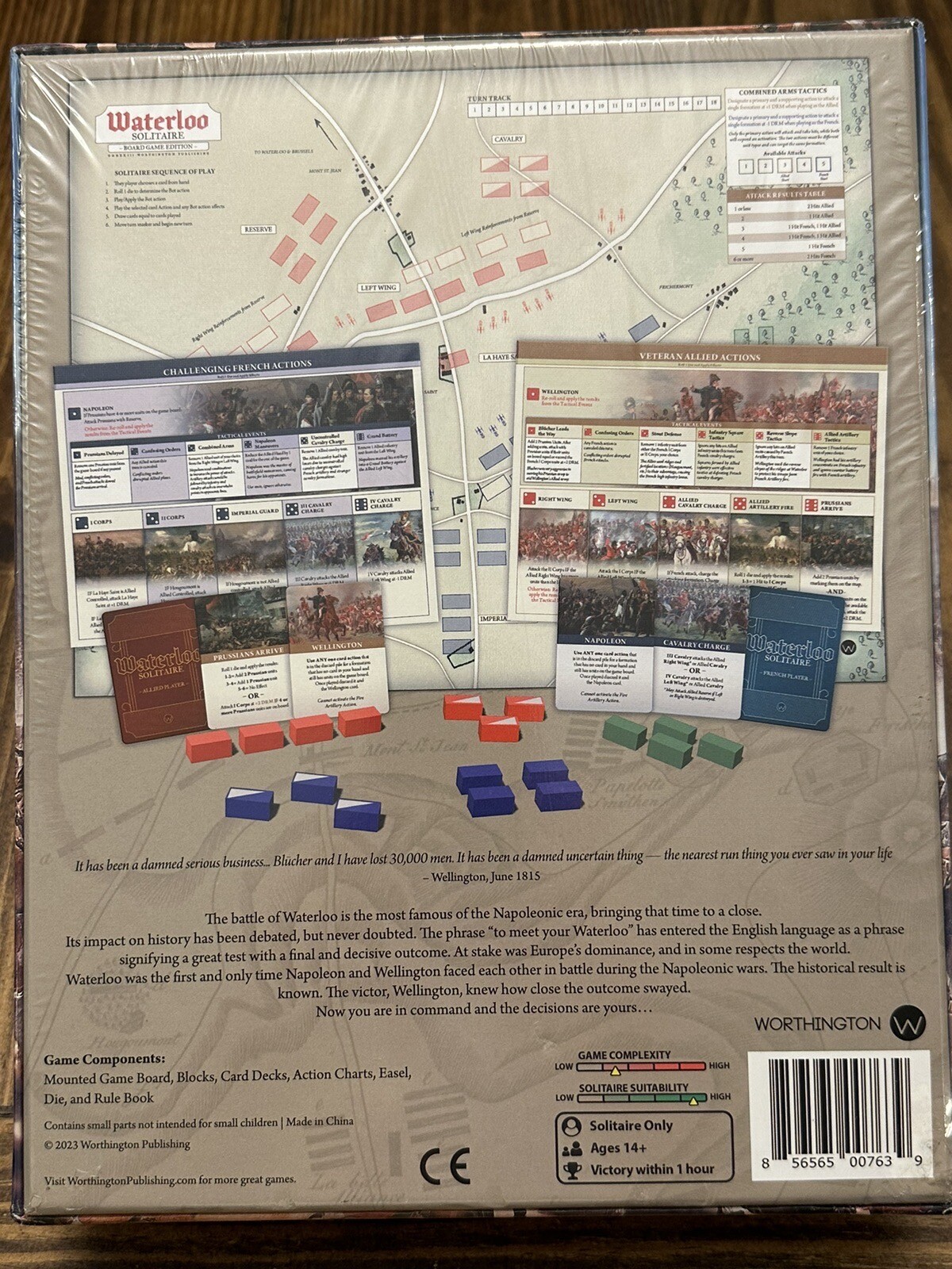 Worthington Games Waterloo Solitaire Board Game Edition Factory