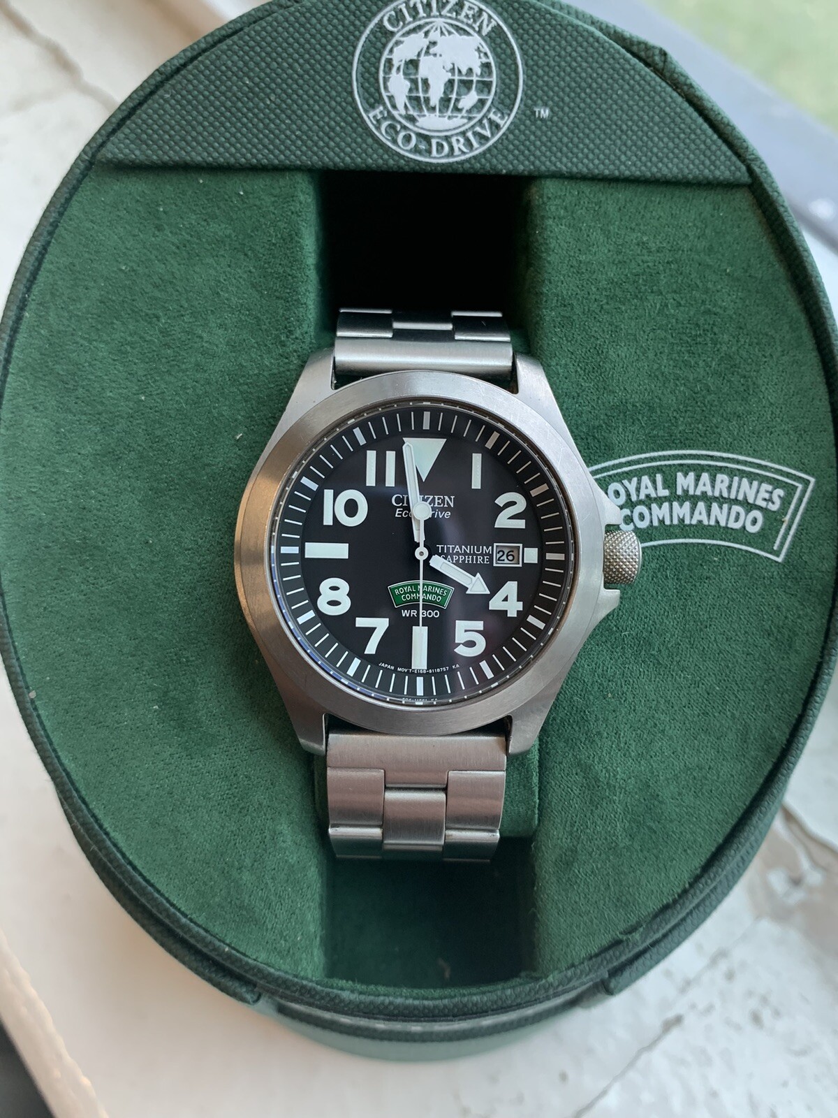Mens Citizen Eco Drive Royal Marines Super Tough Titanium Dive Watch BN0110 -57E