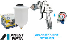 Anest Iwata AZ3 HTE2 Gravity Spray Gun 1.8mm w/Valve Control + Air Regulator