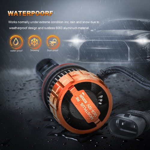 MOSTPLUS 8000LM 80W H11 H9 H8 LED Headlight Bulbs Pair w/ 1860 Chip 6000K White - Picture 5 of 6