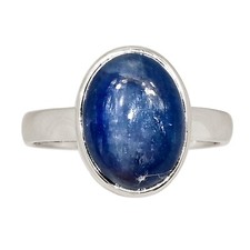 Natural Kyanite - Brazil 925 Sterling Silver Ring Jewelry s.8 ALLR-30343