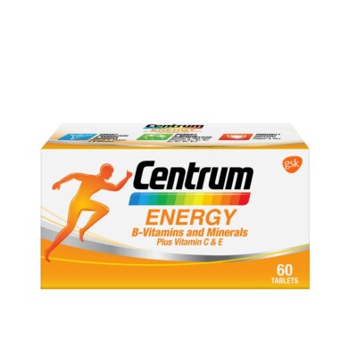 5 Box CENTRUM Energy B-Vitamins & Minerals Plus Vitamin C & E 60 Tablets