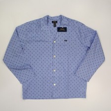 Polo Ralph Lauren Men Pajama Sleep Shirt Size XL Blue Allover PRL Logo Print NWT