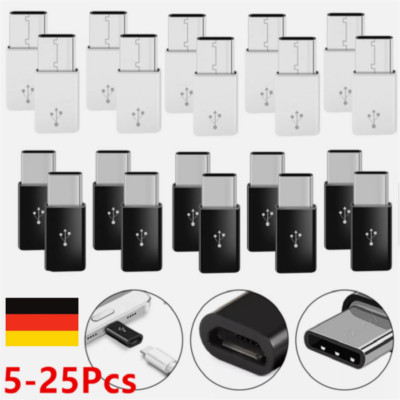 5-25X USB 3.1 Typ-C Buchse auf Micro USB Stecker Datenadapter Konverter Stecker