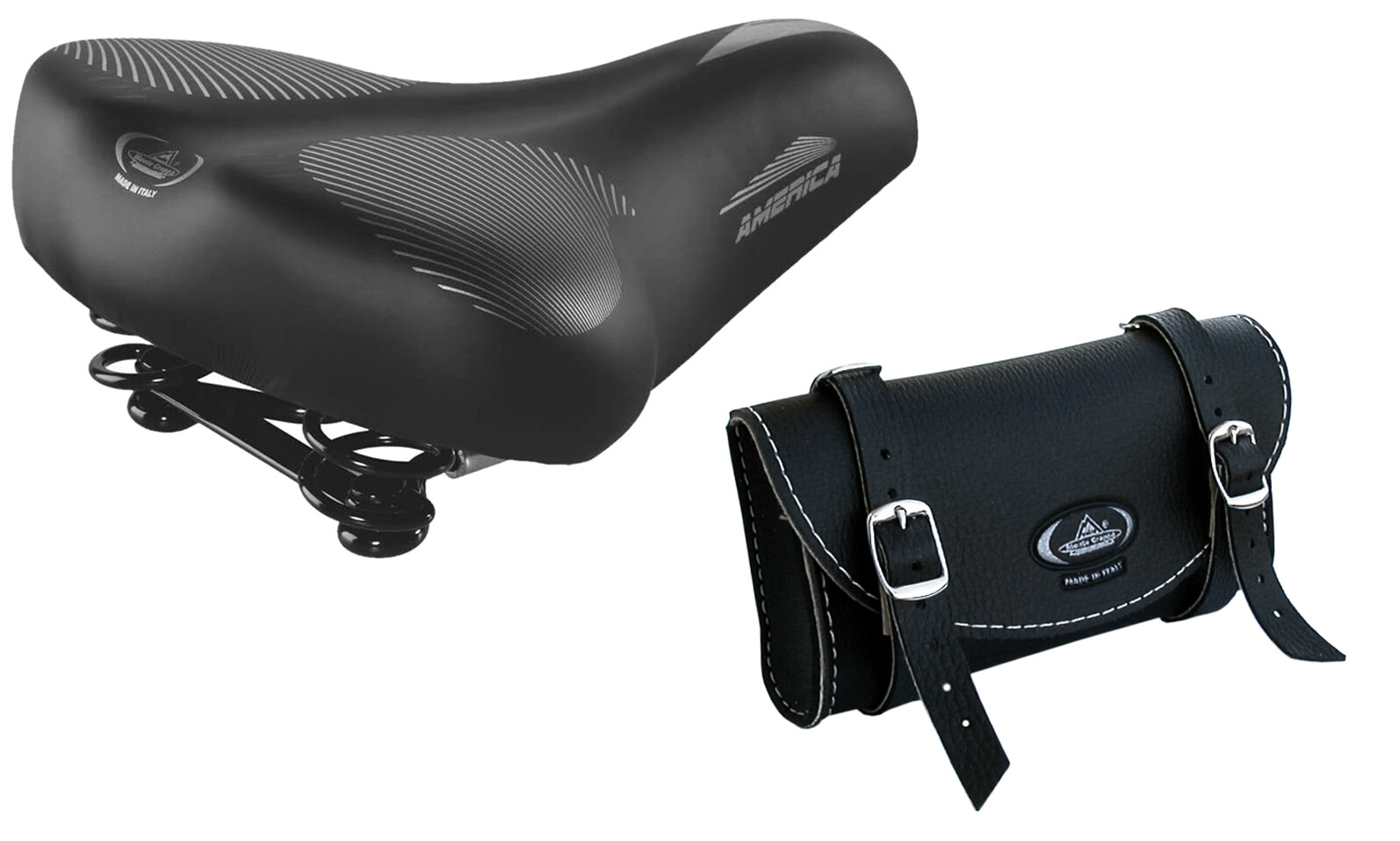 Sillín Montegrappa America + Bolsa de Cuero (Montegrappa) (negro)