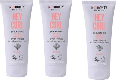 3 PACK of Noughty 97% Natural Hey Curl Scrunching Jelly for Curly Hair 200ml